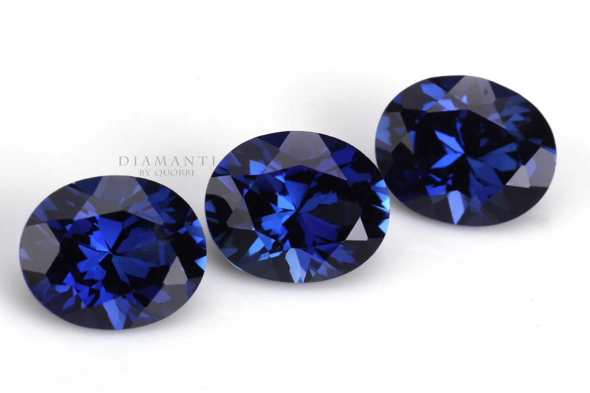 Natual Blue Sapphire 6 Diamanti By Quorri Pure Created Sapphire Blue Oval 5000x